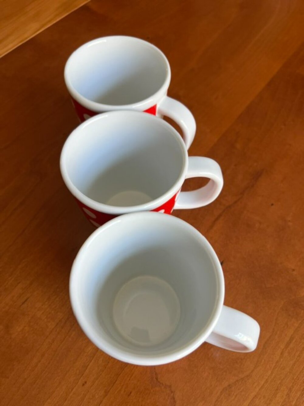 VTG Bodum Red & White Polka Dot Ceramic Coffee Tea Mug - Set of 3 - Picture 8 of 10